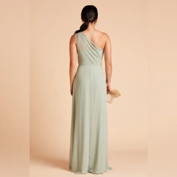 Birdy Grey “Kira” Crepe One-Shoulder Sage Bridesmaid Gown – Sz S (NWT) - Picture 12 of 14